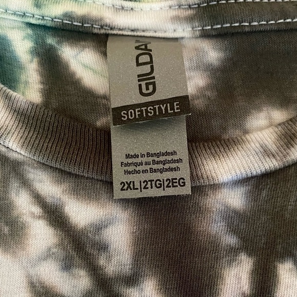 NEW Unisex GILDAN 2X Soft Style Tie Dye Green Brown Camo T-Shirt - Picture 7 of 8